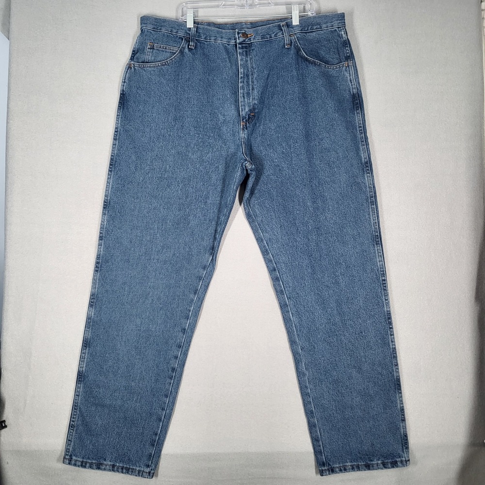 Rustler Jeans Men's 42x32 Blue Classic Relaxed Fit Denim Comfort‎